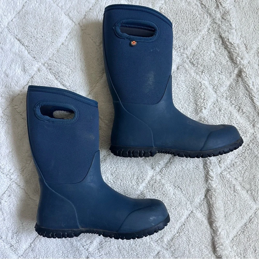 Bogs | K York Solid Navy Rain Boots | Size 4